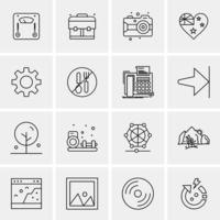 16 iconos universales de negocios vector ilustración de icono creativo para usar en proyectos relacionados con la web y dispositivos móviles