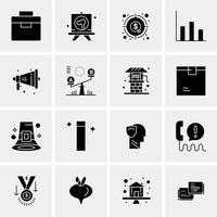 16 iconos universales de negocios vector ilustración de icono creativo para usar en proyectos relacionados con la web y dispositivos móviles