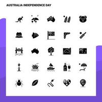25 conjunto de iconos del día de la independencia de australia plantilla de ilustración de vector de icono de glifo sólido para ideas web y móviles para empresa comercial