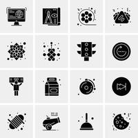 16 iconos universales de negocios vector ilustración de icono creativo para usar en proyectos relacionados con la web y dispositivos móviles