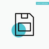 Card Memory Card Storage Data turquoise highlight circle point Vector icon