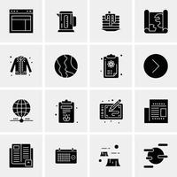 16 iconos universales de negocios vector ilustración de icono creativo para usar en proyectos relacionados con la web y dispositivos móviles