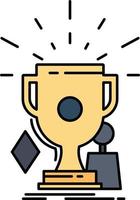 awards game sport trophies winner Flat Color Icon Vector
