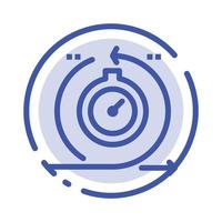 Agile Cycle Development Fast Iteration Blue Dotted Line Line Icon vector