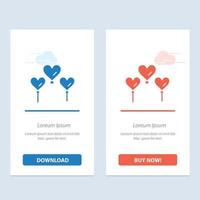 Heart Balloon Love  Blue and Red Download and Buy Now web Widget Card Template vector