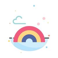 Nature Rainbow Spring Wave Abstract Flat Color Icon Template vector