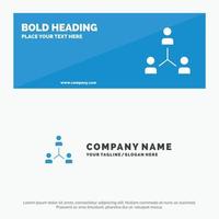 Structure Company Cooperation Group Hierarchy People Team SOlid Icon Website Banner and Business Logo Template vector