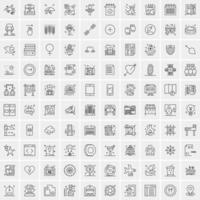 conjunto de 100 iconos de línea de negocios creativos vector