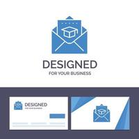 tarjeta de visita creativa y plantilla de logotipo tapa educación graduación correo vector ilustración