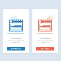 American Movie Usa Video  Blue and Red Download and Buy Now web Widget Card Template vector