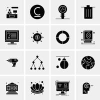 16 iconos universales de negocios vector ilustración de icono creativo para usar en proyectos relacionados con la web y dispositivos móviles