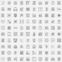 conjunto de 100 iconos de línea de negocios creativos vector