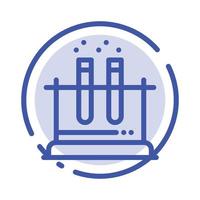 Lab Test Tube Science Blue Dotted Line Line Icon vector