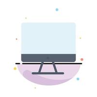 Computer Monitor Screen Hardware Abstract Flat Color Icon Template vector