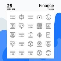 25 Finance Icon Set 100 Editable EPS 10 Files Business Logo Concept Ideas Line icon design vector
