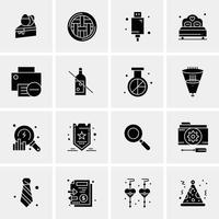 16 iconos universales de negocios vector ilustración de icono creativo para usar en proyectos relacionados con la web y dispositivos móviles