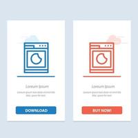 Cooking Machine Wash Clean  Blue and Red Download and Buy Now web Widget Card Template vector