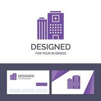 Creative Business Card and Logo template Hospital Medical Building Care Vector Illustration