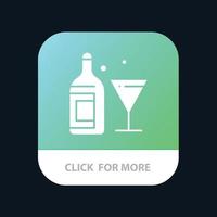 Glass Drink Bottle Wine Mobile App Button Android and IOS Glyph Version vector