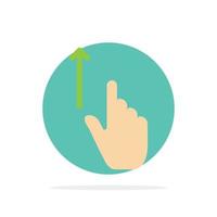 Up Finger Gesture Gestures Hand Abstract Circle Background Flat color Icon vector