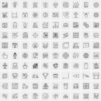 Set of 100 Creative Business Line Icons vector