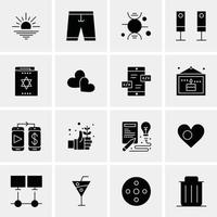 16 iconos universales de negocios vector ilustración de icono creativo para usar en proyectos relacionados con la web y dispositivos móviles