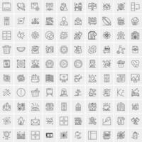 Set of 100 Creative Business Line Icons vector