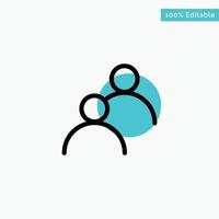 User Looked Avatar Basic turquoise highlight circle point Vector icon