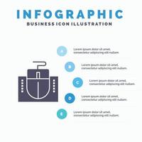 Mouse Computer Hardware Education Infographics Presentation Template 5 Steps Presentation vector