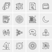 16 iconos universales de negocios vector ilustración de icono creativo para usar en proyectos relacionados con la web y dispositivos móviles