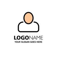 Administrator Man User Business Logo Template Flat Color vector