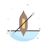 Boat Canoe Kayak Ship Abstract Flat Color Icon Template vector