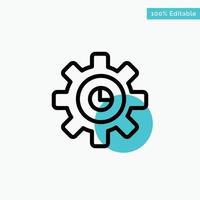 Graph Marketing Gear Setting turquoise highlight circle point Vector icon