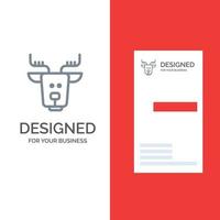 Alpine Arctic Canada Reindeer Grey Logo Design and Business Card Template vector