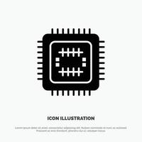 System Tech Technology Cpu solid Glyph Icon vector