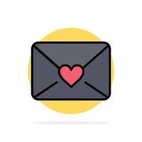 Mail Love Heart Abstract Circle Background Flat color Icon vector