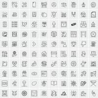 Set of 100 Creative Business Line Icons vector