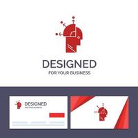 Creative Business Card and Logo template User Man Mind Programming Art Vector Illustration