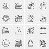 16 Business Universal Icons Vector Creative Icon Illustration to use in web and Mobile Related project