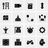 16 iconos universales de negocios vector ilustración de icono creativo para usar en proyectos relacionados con la web y dispositivos móviles