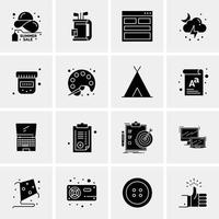 16 iconos universales de negocios vector ilustración de icono creativo para usar en proyectos relacionados con la web y dispositivos móviles