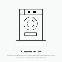 Clothes Dryer Furniture Machine Line Icon Vector