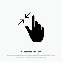 Contract Gestures Interface Pinch Touch solid Glyph Icon vector