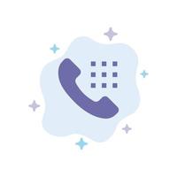 Call Dial Phone Keys Blue Icon on Abstract Cloud Background vector