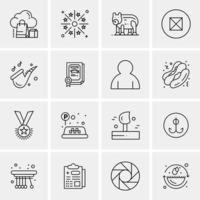 16 Business Universal Icons Vector Creative Icon Illustration to use in web and Mobile Related project