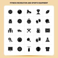 Solid 25 Fitness Recreation And Sports Equipment Icon set Vector Glyph Style Design Black Icons Set Web and Mobile Business ideas design Vector Illustration