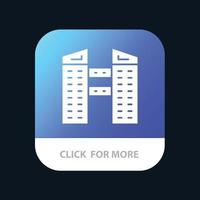 Buildings City Construction Mobile App Button Android and IOS Glyph Version vector