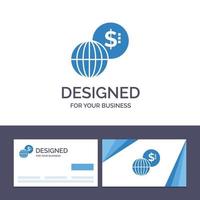 tarjeta de visita creativa y plantilla de logotipo negocios mercados globales ilustración vectorial moderna vector