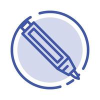 Education Pen Pencil Blue Dotted Line Line Icon vector