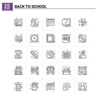 25 Back To School icon set vector background